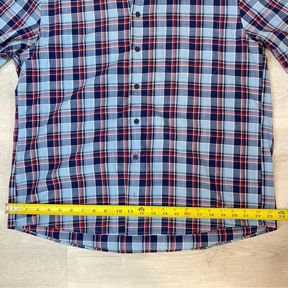 Haupt Regular Fit 41/42 Blue Plaid Checketed Short Sleeve Shirt 16.5 Germany - Picture 10 of 16